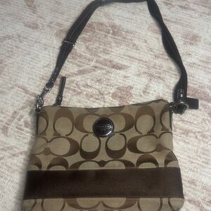 Coach Brown and Tan Crossbody Bag